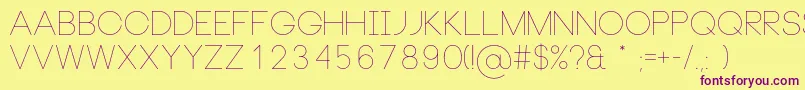 NeouThin Font – Purple Fonts on Yellow Background