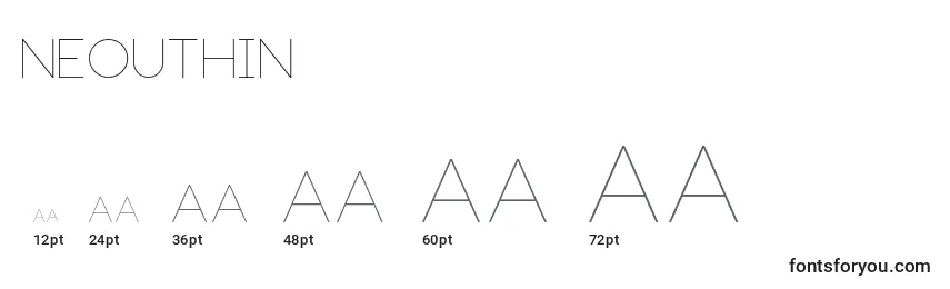 Размеры шрифта NeouThin (75471)