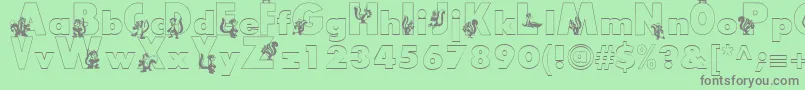 Smelly Font – Gray Fonts on Green Background