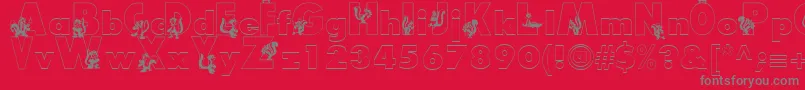 フォントSmelly – 赤い背景に灰色の文字