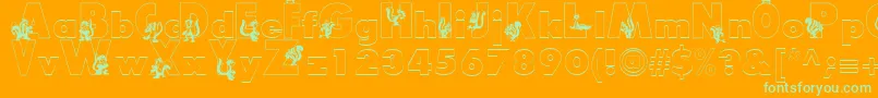 Smelly Font – Green Fonts on Orange Background