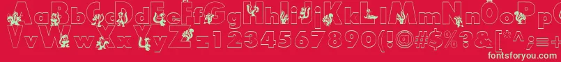 Smelly Font – Green Fonts on Red Background