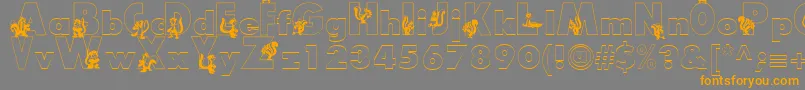 Smelly Font – Orange Fonts on Gray Background