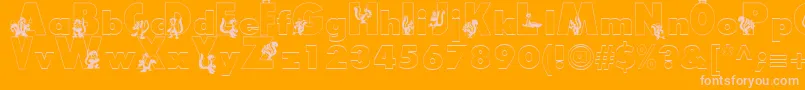 Smelly Font – Pink Fonts on Orange Background