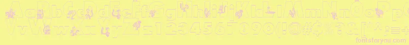 Шрифт Smelly – розовые шрифты на жёлтом фоне