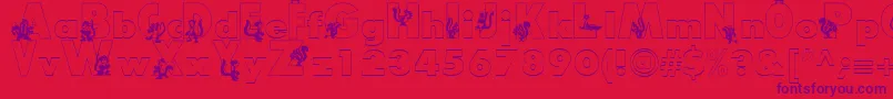 Smelly Font – Purple Fonts on Red Background