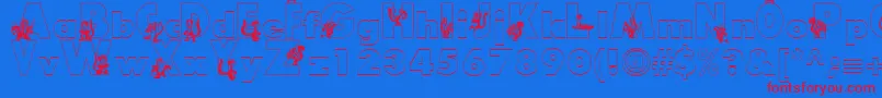 Smelly Font – Red Fonts on Blue Background