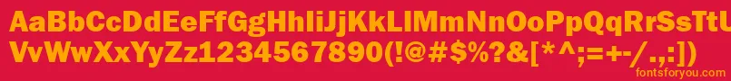 フォントFranklingothheavyctt – 赤い背景にオレンジの文字