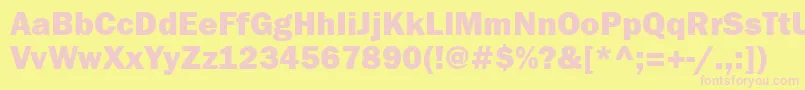 Franklingothheavyctt Font – Pink Fonts on Yellow Background