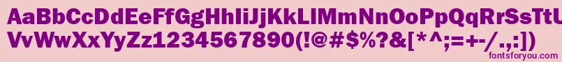 Franklingothheavyctt Font – Purple Fonts on Pink Background