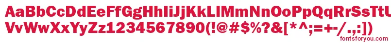 フォントFranklingothheavyctt – 白い背景に赤い文字