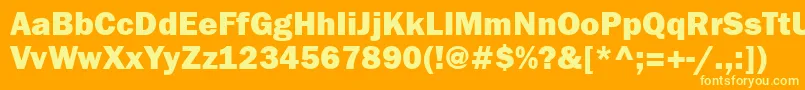 Franklingothheavyctt Font – Yellow Fonts on Orange Background