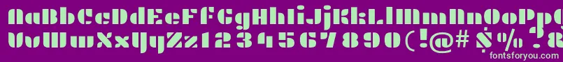 PlasterRegular Font – Green Fonts on Purple Background