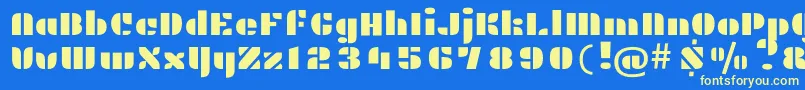 PlasterRegular Font – Yellow Fonts on Blue Background