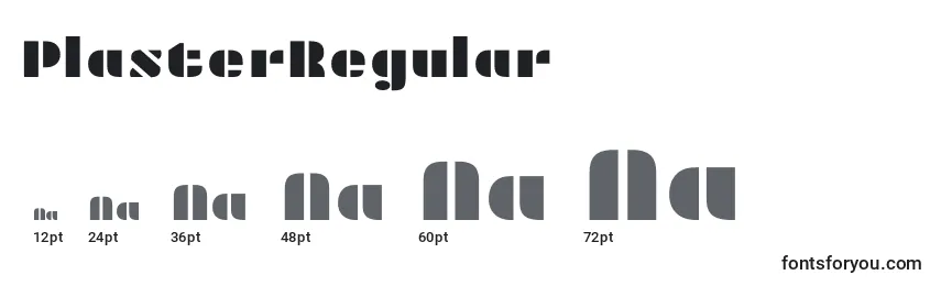Размеры шрифта PlasterRegular