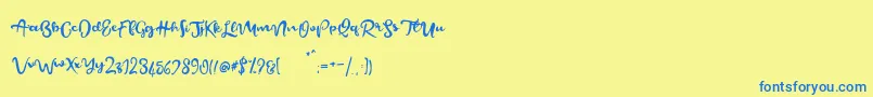 Police BeautifyScript – polices bleues sur fond jaune