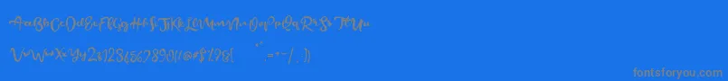BeautifyScript-Schriftart – Graue Schriften auf blauem Hintergrund