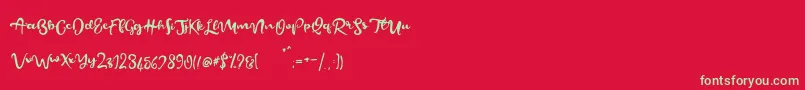 BeautifyScript Font – Green Fonts on Red Background