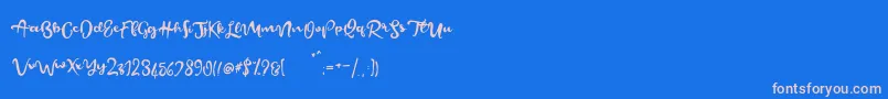 BeautifyScript-Schriftart – Rosa Schriften auf blauem Hintergrund