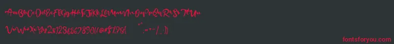 フォントBeautifyScript – 黒い背景に赤い文字