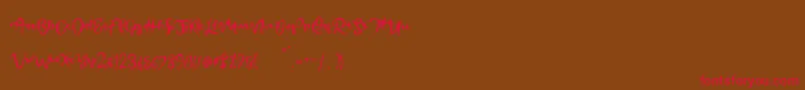 BeautifyScript Font – Red Fonts on Brown Background