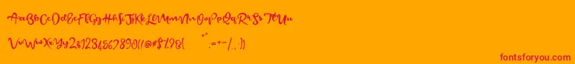 fuente BeautifyScript – Fuentes Rojas Sobre Fondo Naranja