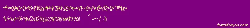 BeautifyScript-Schriftart – Gelbe Schriften auf violettem Hintergrund