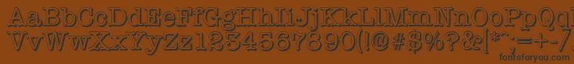 TypewritershadowRegular-Schriftart – Schwarze Schriften auf braunem Hintergrund