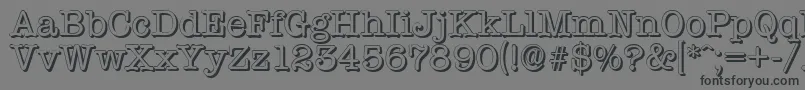 TypewritershadowRegular-Schriftart – Schwarze Schriften auf grauem Hintergrund