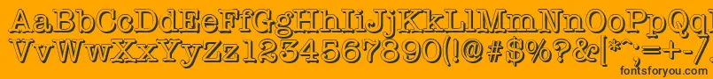 TypewritershadowRegular-Schriftart – Schwarze Schriften auf orangefarbenem Hintergrund