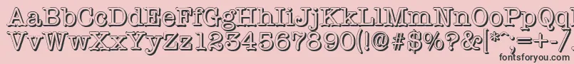TypewritershadowRegular Font – Black Fonts on Pink Background