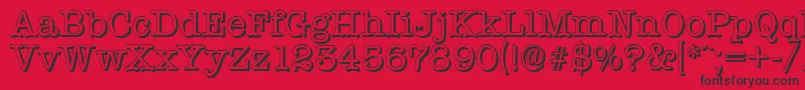 TypewritershadowRegular Font – Black Fonts on Red Background