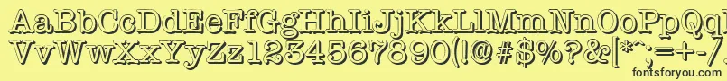 Шрифт TypewritershadowRegular – чёрные шрифты на жёлтом фоне