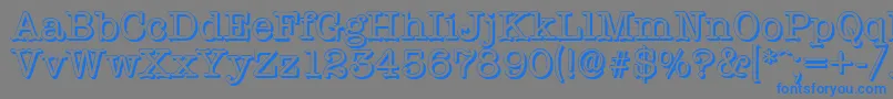 Шрифт TypewritershadowRegular – синие шрифты на сером фоне