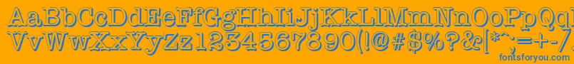 TypewritershadowRegular Font – Blue Fonts on Orange Background