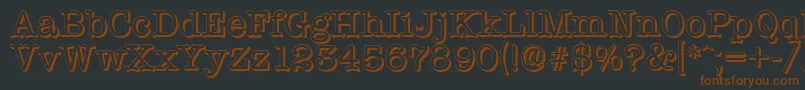 Шрифт TypewritershadowRegular – коричневые шрифты на чёрном фоне