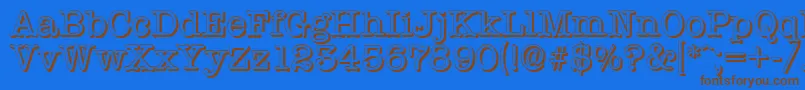 TypewritershadowRegular Font – Brown Fonts on Blue Background