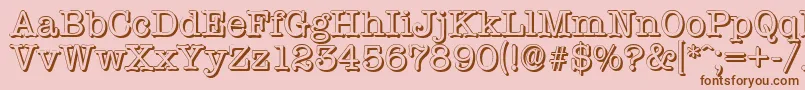 TypewritershadowRegular-Schriftart – Braune Schriften auf rosa Hintergrund