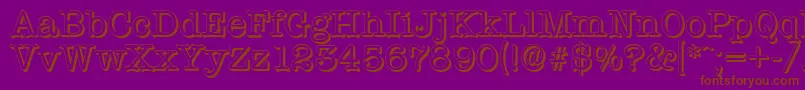 Шрифт TypewritershadowRegular – коричневые шрифты на фиолетовом фоне