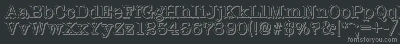 TypewritershadowRegular-Schriftart – Graue Schriften auf schwarzem Hintergrund