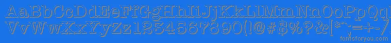 TypewritershadowRegular-Schriftart – Graue Schriften auf blauem Hintergrund