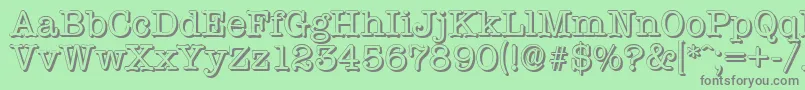 TypewritershadowRegular-Schriftart – Graue Schriften auf grünem Hintergrund