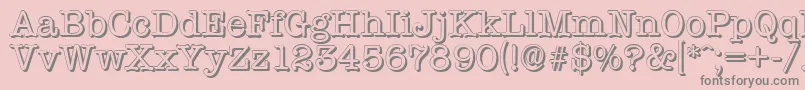 TypewritershadowRegular-Schriftart – Graue Schriften auf rosa Hintergrund