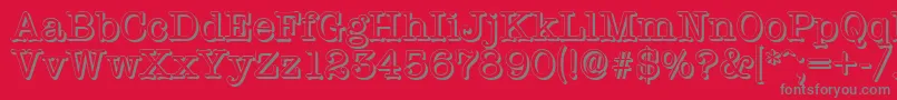 TypewritershadowRegular-Schriftart – Graue Schriften auf rotem Hintergrund