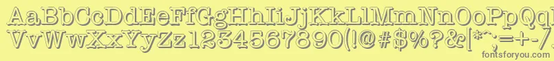 TypewritershadowRegular Font – Gray Fonts on Yellow Background