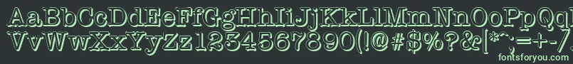 TypewritershadowRegular Font – Green Fonts on Black Background