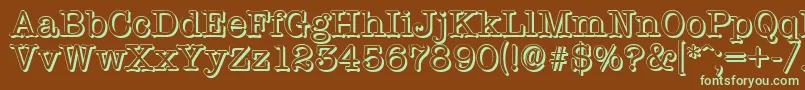 TypewritershadowRegular Font – Green Fonts on Brown Background