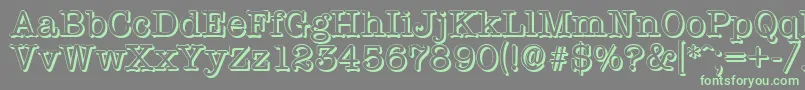 TypewritershadowRegular-Schriftart – Grüne Schriften auf grauem Hintergrund