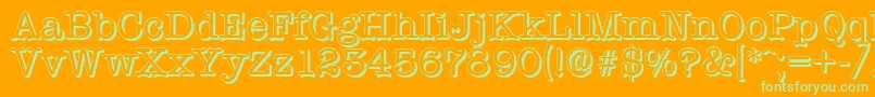 TypewritershadowRegular Font – Green Fonts on Orange Background