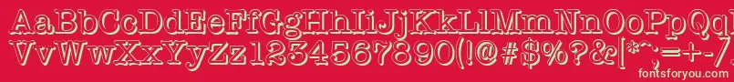 TypewritershadowRegular Font – Green Fonts on Red Background